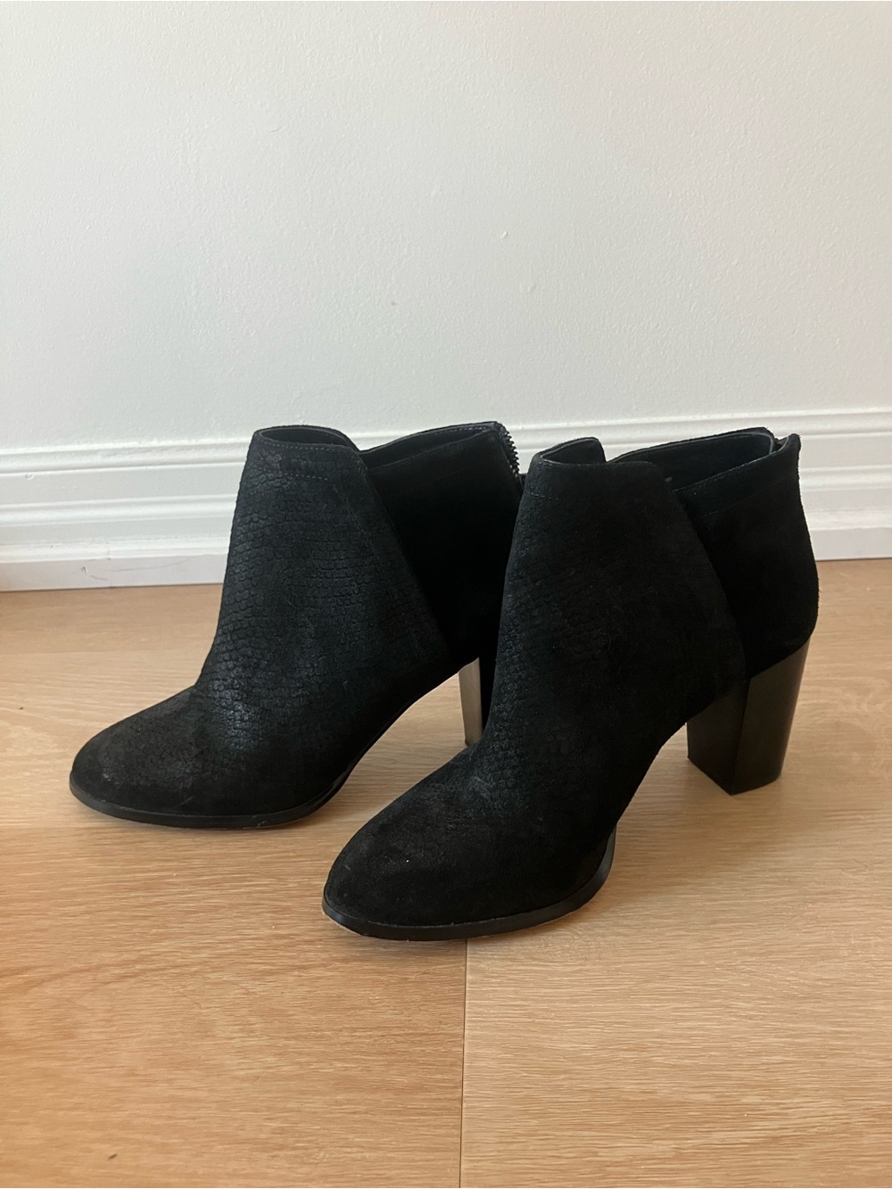 Lord & Taylor Black Suede Women's Ankle Booties - Classic Heel